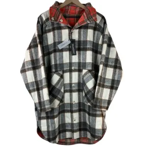 BLANK NYC Wool Blend Reversible Plaid Button Front Longline Jacket Fall Winter M