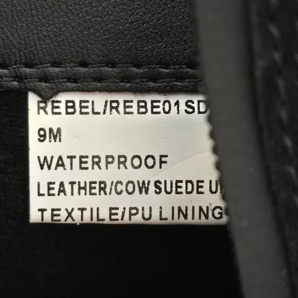 Blondo Rebel Waterproof Black Heeled Moto Grunge Boots Women's Size 9 M New!