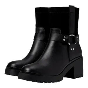 Blondo Rebel Waterproof Black Heeled Moto Grunge Boots Women's Size 9 M New!