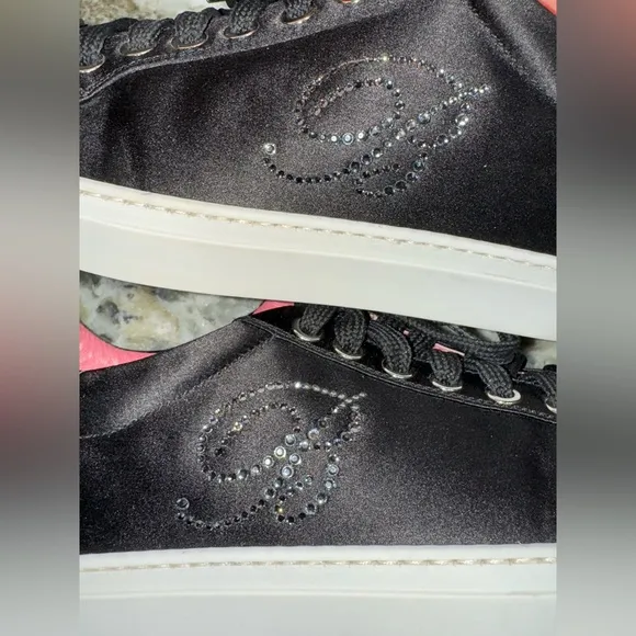 Blumarine Black Glitter Top Sneaker 9