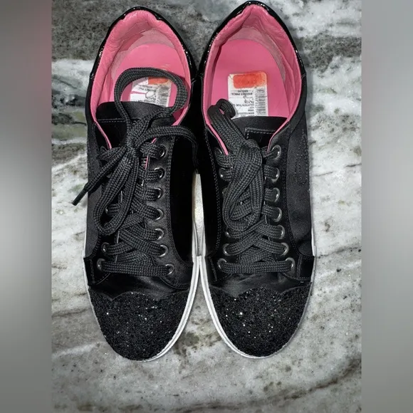Blumarine Black Glitter Top Sneaker 9