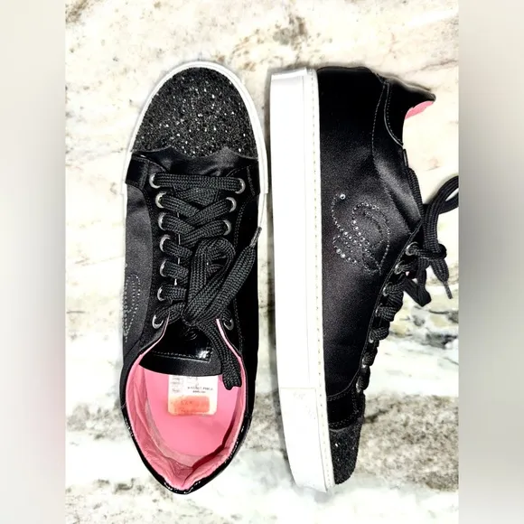 Blumarine Black Glitter Top Sneaker 9