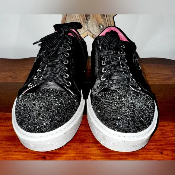 Blumarine Black Glitter Top Sneaker 9