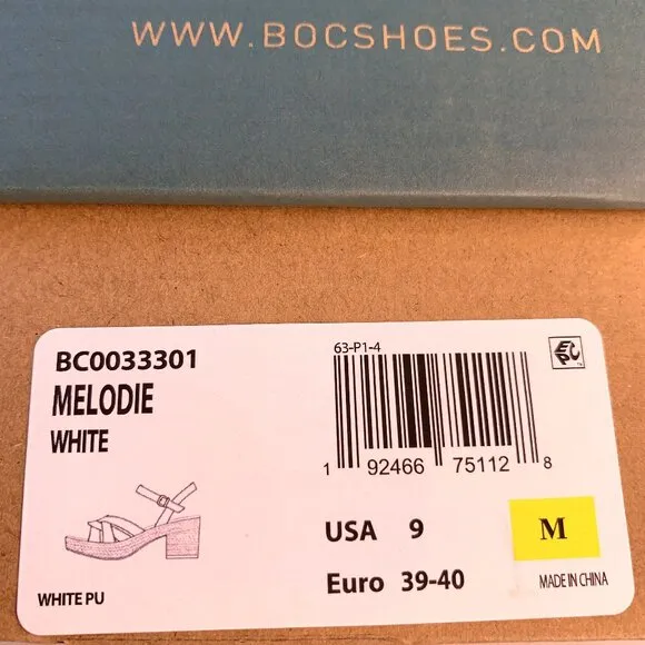 BOC by Born Melodie Sandals Woven Platform Heels White Size 9 NEW