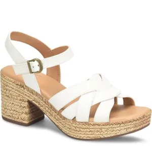 BOC by Born Melodie Sandals Woven Platform Heels White Size 9 NEW