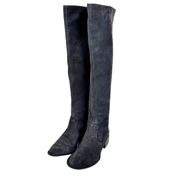 Born Cady Over the Knee Boots Gray Grafite Suede Tall SZ 6