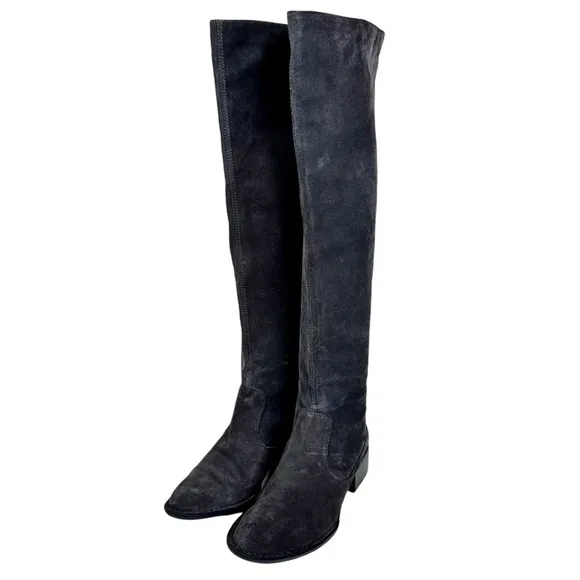 Born Cady Over the Knee Boots Gray Grafite Suede Tall SZ 6