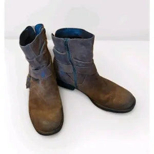 Born Cory Rust Boots Womens 8.5M Brown Leather Western Zip Tassels
