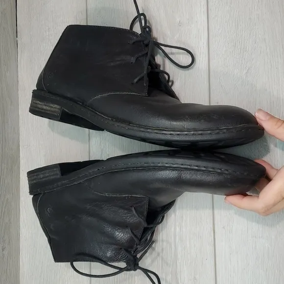 Born Mens Ankle High Top Lace Up Leather Boots shoes sz 11M