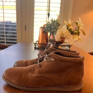 Born Men's Chukka Ankle Boots 13M Brown Suede Leather Classic Lace Up