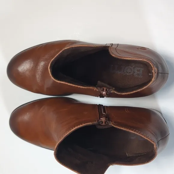 Born Olivia Women's Brown Leather Ankle Boots Size 9.5