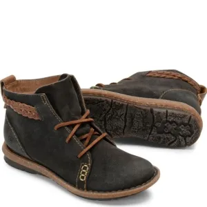 Born Women Temple Final Ankle Dark Distressed Grey Leather Boots shoes sz 7.5