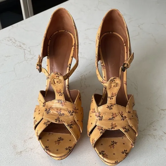 Bottega Veneta Floral Intrecciato Wedge Sandals