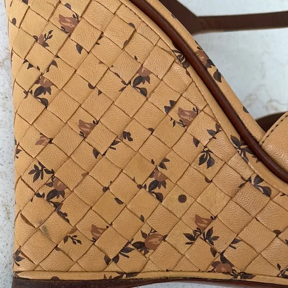 Bottega Veneta Floral Intrecciato Wedge Sandals