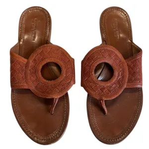 Bottega Veneta Sandals brown woven slides vacation spring summer size 37 or 7