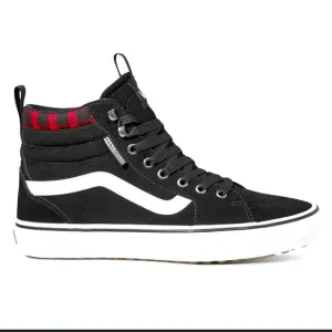 Boys Vans Casual Trainers hi top Filmore Hi VansGuard Red Black gingham Grunge