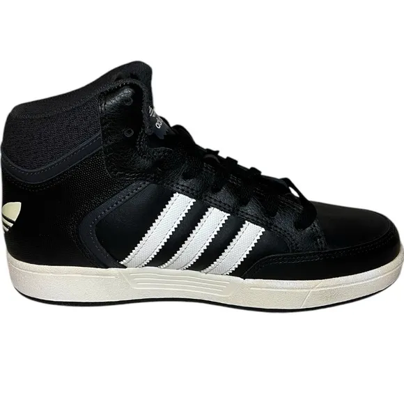 Brand New ADIDAS Sneakers Size 4 Youth Black White High Top Shoes Lace up