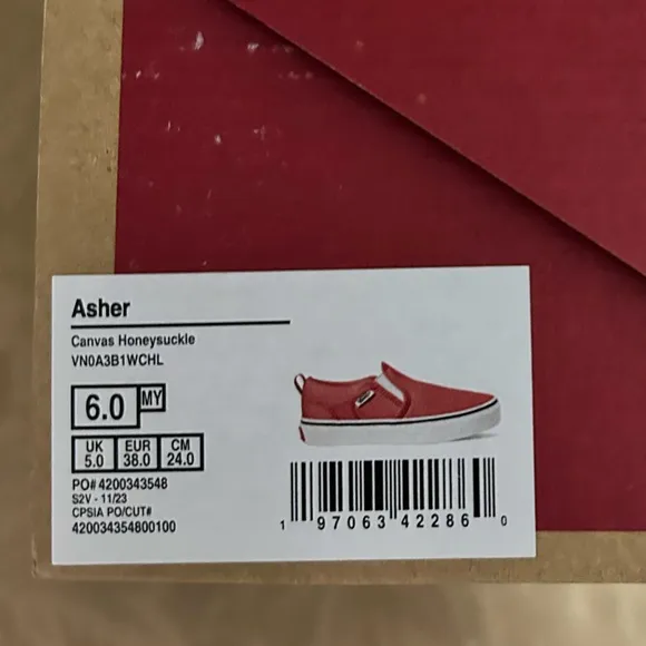 Brand new Kids Ashley Slip on Vans shoes