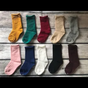 Brand New Set of 10 Baby Knee High Socks 0-12 M