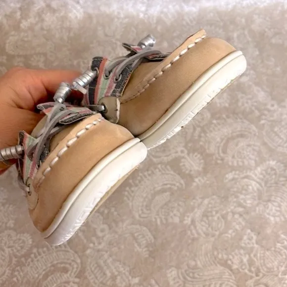 Brand New Sperry Shoresider 3-Eye Sparkle Stripe Boat Shoes Slip On Loafers