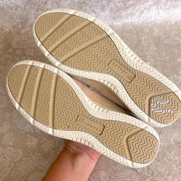 Brand New Sperry Shoresider 3-Eye Sparkle Stripe Boat Shoes Slip On Loafers