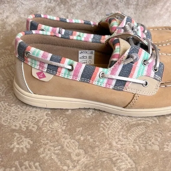 Brand New Sperry Shoresider 3-Eye Sparkle Stripe Boat Shoes Slip On Loafers