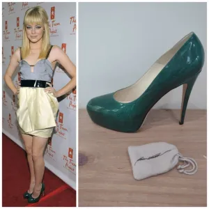 Brian Atwood &quot;Maniac&quot; emerald marbled pumps 9.5 $595
