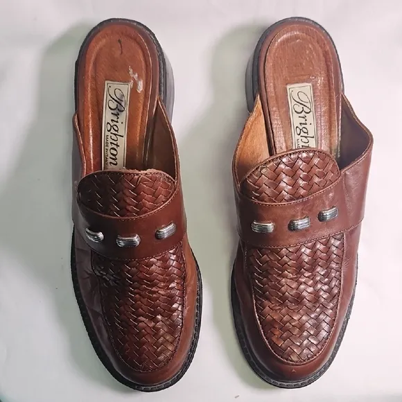 Brighton Brown Leather Mules