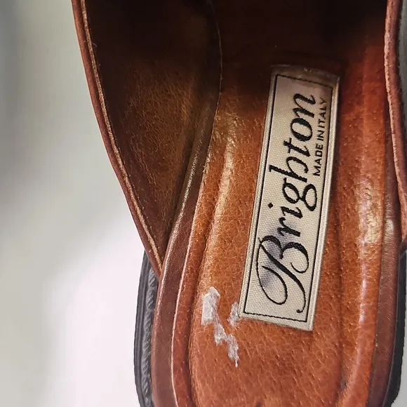 Brighton Brown Leather Mules
