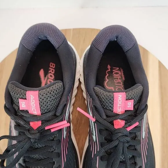 Brooks  Addiction 14 SAMPLE Running Walking Shoes Womens Size 9 Black/Pink