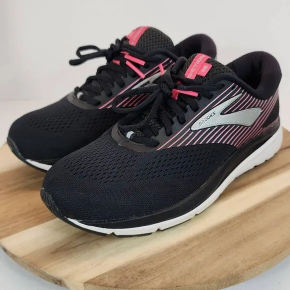 Brooks  Addiction 14 SAMPLE Running Walking Shoes Womens Size 9 Black/Pink