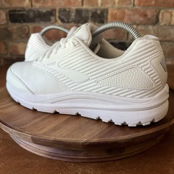 Brooks Addiction Walker 2 Shoes Womens Size 10 White Leather Sneakers Walking