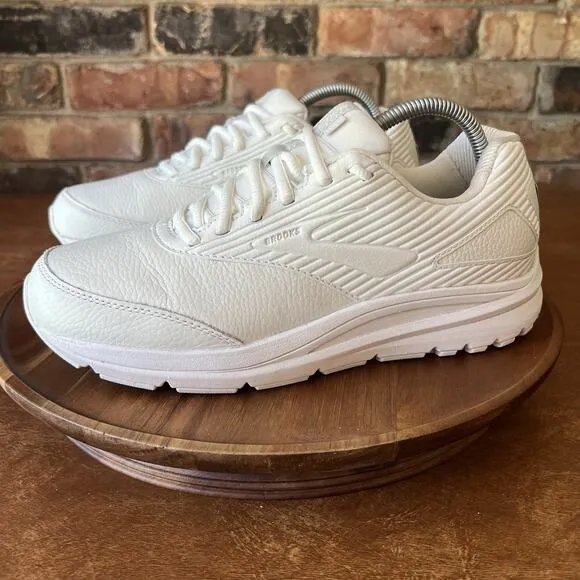 Brooks Addiction Walker 2 Shoes Womens Size 10 White Leather Sneakers Walking