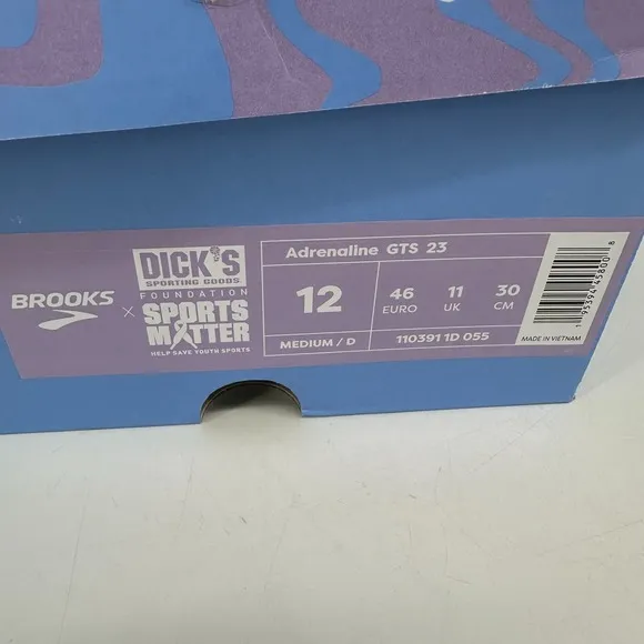 Brooks Adrenaline GTS 23 Running Shoes Men's 12 Black Purple 1103911D055 Walking