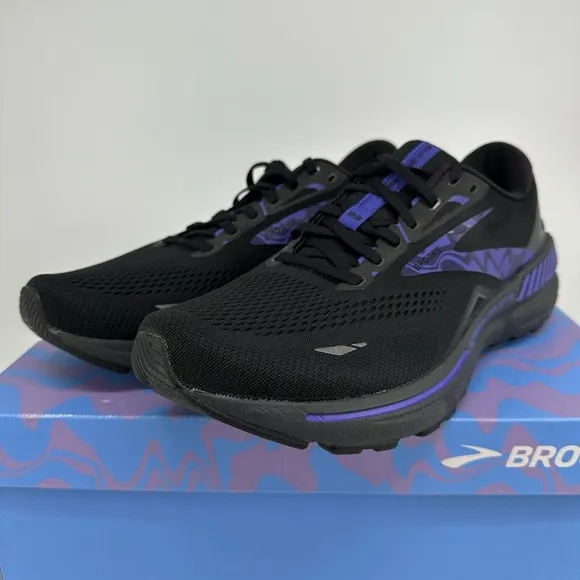 Brooks Adrenaline GTS 23 Running Shoes Men's 12 Black Purple 1103911D055 Walking