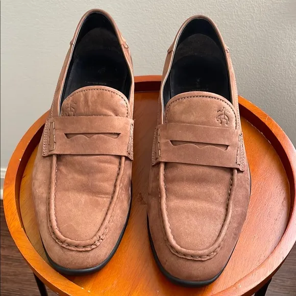 Brooks Brothers Brown Suede Loafers Slip-On Style made in ITALY