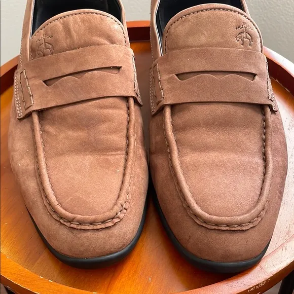 Brooks Brothers Brown Suede Loafers Slip-On Style made in ITALY