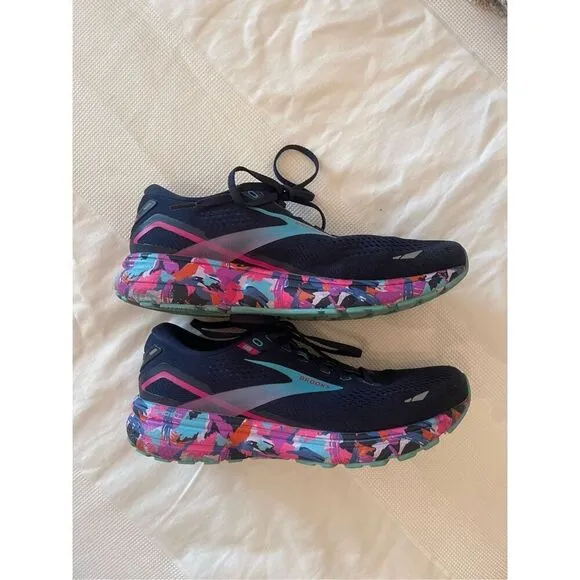 Brooks Women's Eclipse Baja Blue Pink Ghost 15 Running Shoes 9.5
