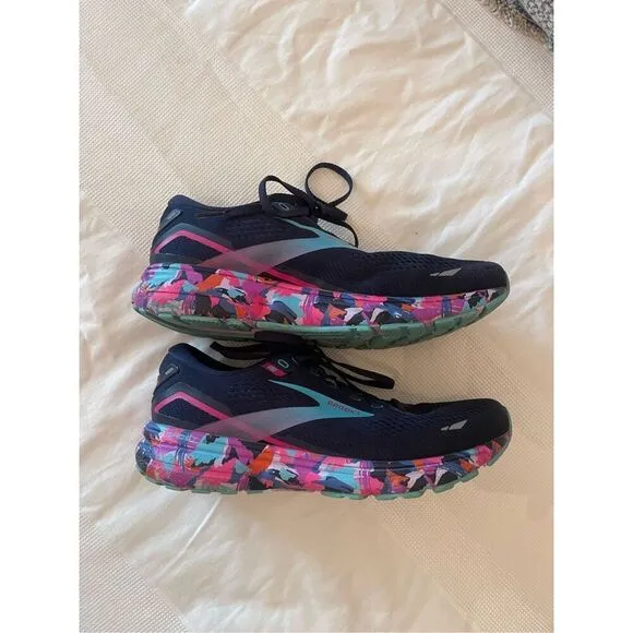 Brooks Women's Eclipse Baja Blue Pink Ghost 15 Running Shoes 9.5
