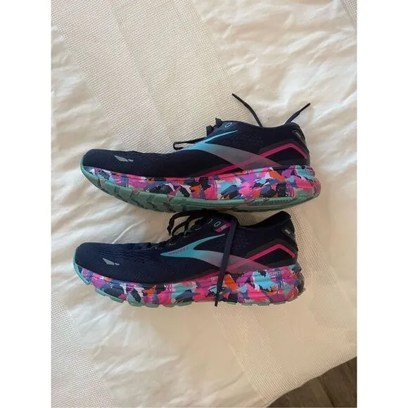Brooks Women's Eclipse Baja Blue Pink Ghost 15 Running Shoes 9.5