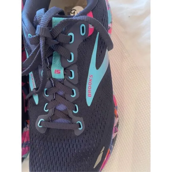 Brooks Women's Eclipse Baja Blue Pink Ghost 15 Running Shoes 9.5