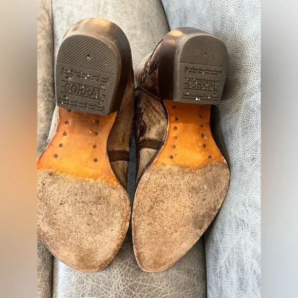 Brown and Cream Western Booties