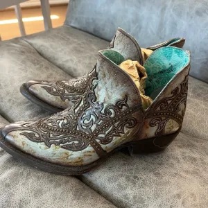 Brown and Cream Western Booties