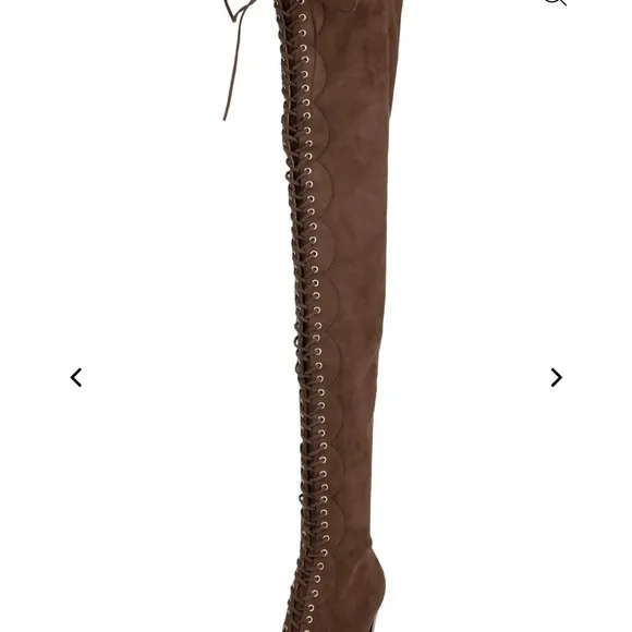 Brown Over-the-Knee Lace-Up Boots