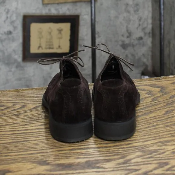 Bruno Magli Womens Vintage Suede Lace Up Oxford Dress Shoes Brown 5.5B