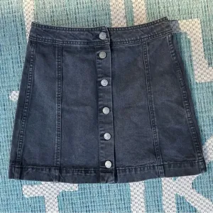 Cache Cache Black Vintage Wash Button Up Denim Mini Skirt size US Small