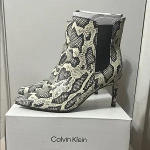 Calvin Klein Women's Snake Print Ankle Boots NIB