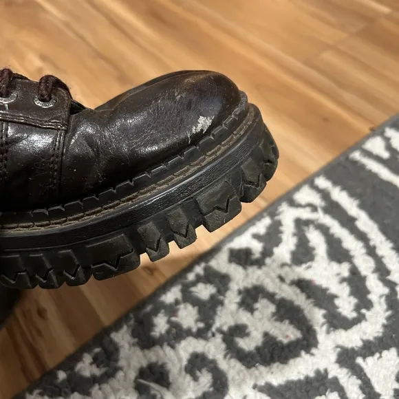 Candies Dark Brown Leather Platform 90s Oxfords Shoes Size 9