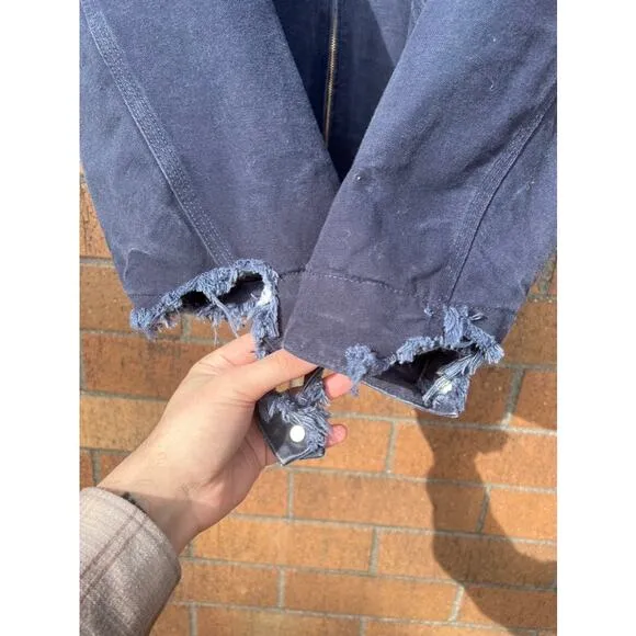 Carhartt Budweiser Vintage Blue Thrashed Blanket Lined Detroit Jacket J172 DNY