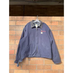 Carhartt Budweiser Vintage Blue Thrashed Blanket Lined Detroit Jacket J172 DNY